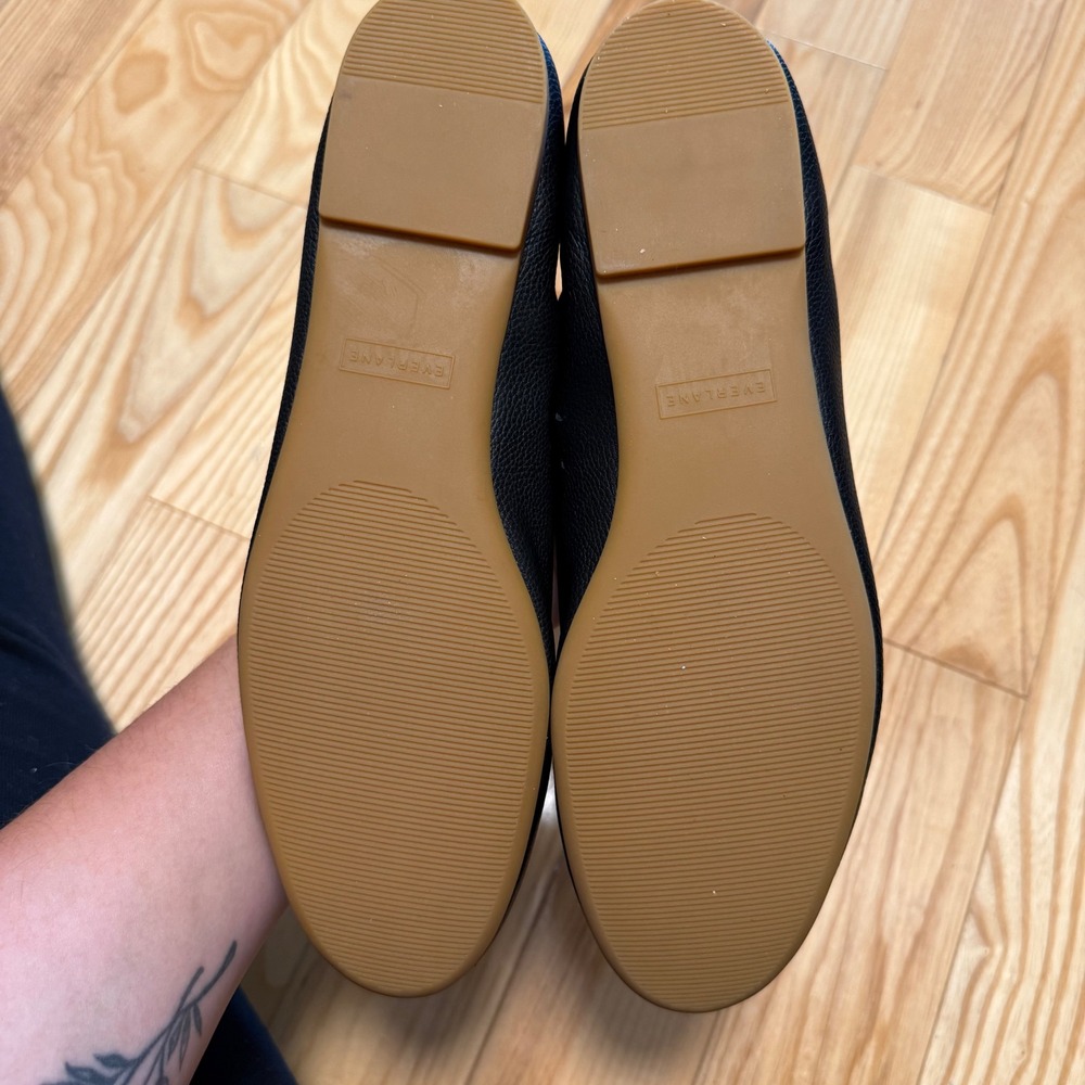 Everlane The Day Glove Shoe US 10 Women's High Vamp Ballet Flat Black Leather - Picture 9 of 10